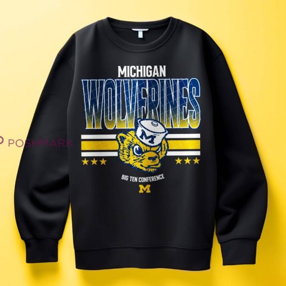 black Michigan Wolverines Ncaa sweatshirt shirt retro luismercado3533